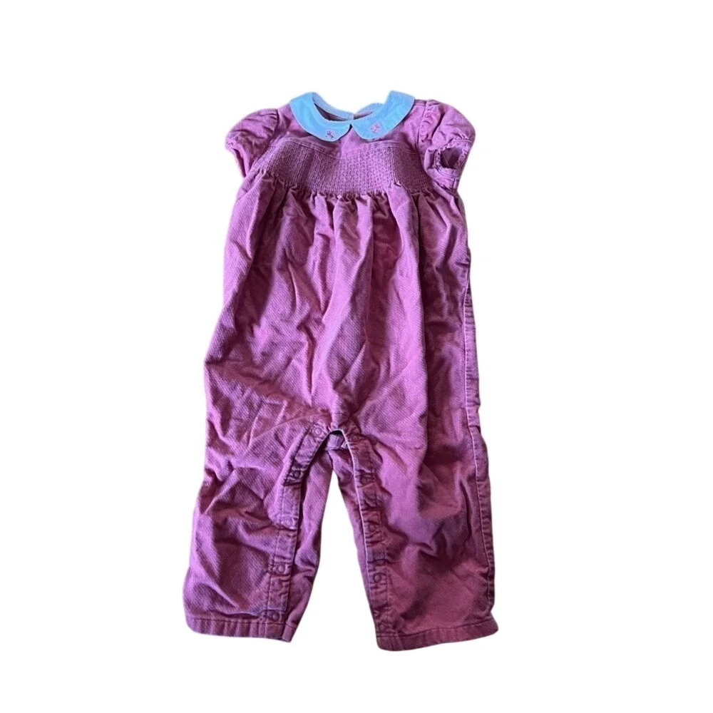 Janie and Jack pink collared one piece outfit‎ short sleeve floral